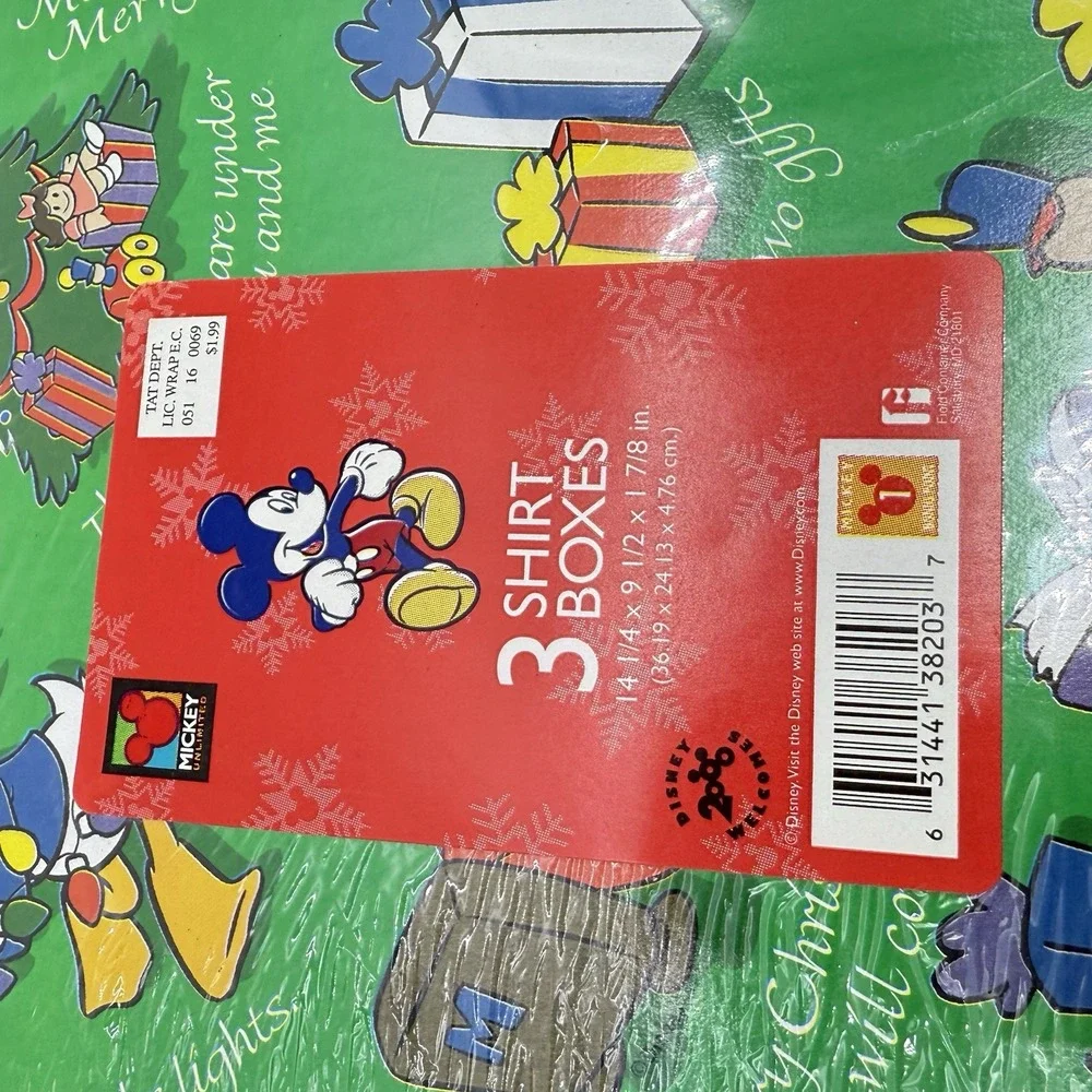 Mickey‎ Unlimited Christmas Gift Boxes 3 Holiday Shirt Box Lids Donald Vintage